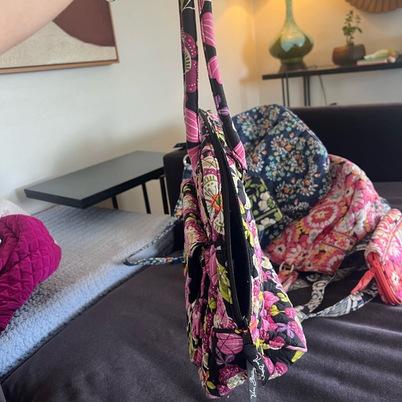 Vera Bradley purple black orange green floral purse - Picture 1 of 3